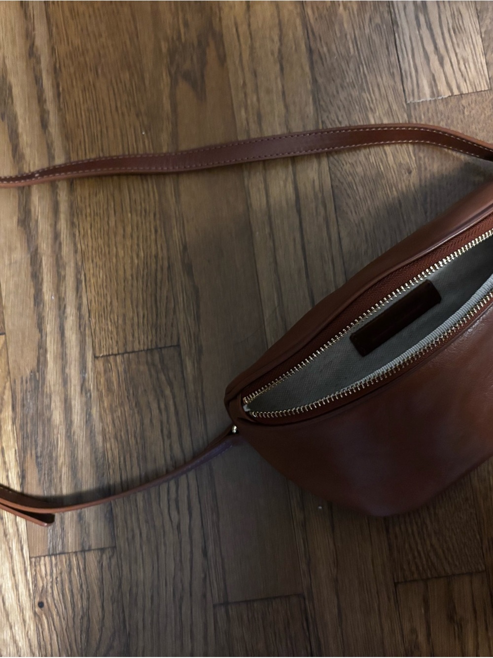 Mark & Graham Cognac Leather Crossbody Bag